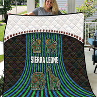 Sierra Leone Quilt with Tribal Animal Pattern Featuring Lion Elephant Giraffe and Monkey