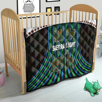 Sierra Leone Quilt with Tribal Animal Pattern Featuring Lion Elephant Giraffe and Monkey