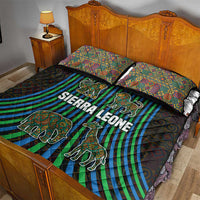 Sierra Leone Quilt Bed Set with Tribal Animal Pattern Featuring Lion Elephant Giraffe and Monkey