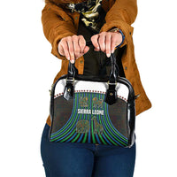 Sierra Leone Shoulder Handbag with Tribal Animal Pattern Featuring Lion Elephant Giraffe and Monkey
