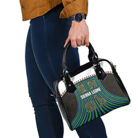 Sierra Leone Shoulder Handbag with Tribal Animal Pattern Featuring Lion Elephant Giraffe and Monkey