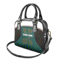 Sierra Leone Shoulder Handbag with Tribal Animal Pattern Featuring Lion Elephant Giraffe and Monkey