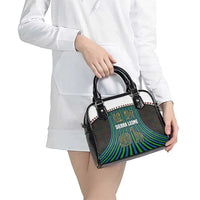 Sierra Leone Shoulder Handbag with Tribal Animal Pattern Featuring Lion Elephant Giraffe and Monkey