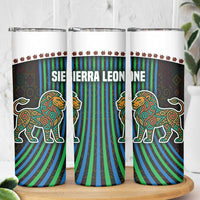 Sierra Leone Skinny Tumbler with Tribal Animal Pattern Featuring Lion Elephant Giraffe and Monkey