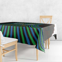 Sierra Leone Tablecloth with Tribal Animal Pattern Featuring Lion Elephant Giraffe and Monkey