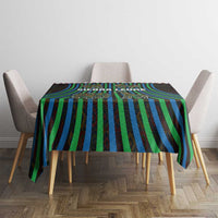 Sierra Leone Tablecloth with Tribal Animal Pattern Featuring Lion Elephant Giraffe and Monkey