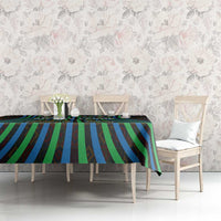 Sierra Leone Tablecloth with Tribal Animal Pattern Featuring Lion Elephant Giraffe and Monkey