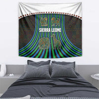 Sierra Leone Tapestry with Tribal Animal Pattern Featuring Lion Elephant Giraffe and Monkey