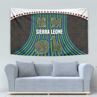 Sierra Leone Tapestry with Tribal Animal Pattern Featuring Lion Elephant Giraffe and Monkey