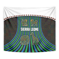 Sierra Leone Tapestry with Tribal Animal Pattern Featuring Lion Elephant Giraffe and Monkey