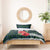 Sierra Leone Bedding Set with Red Hibiscus Floral Design and Tribal Swirl Pattern