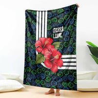 Sierra Leone Blanket with Red Hibiscus Floral Design and Tribal Swirl Pattern