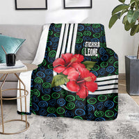 Sierra Leone Blanket with Red Hibiscus Floral Design and Tribal Swirl Pattern