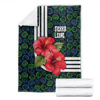 Sierra Leone Blanket with Red Hibiscus Floral Design and Tribal Swirl Pattern
