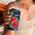 Sierra Leone 4 in 1 Can Cooler Tumbler with Red Hibiscus Floral Design and Tribal Swirl Pattern