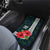 Sierra Leone Car Mats with Red Hibiscus Floral Design and Tribal Swirl Pattern