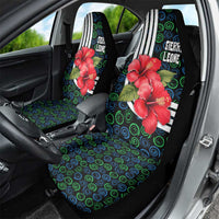 Sierra Leone Car Seat Cover with Red Hibiscus Floral Design and Tribal Swirl Pattern