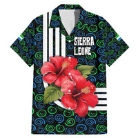 Sierra Leone Family Matching Mermaid Dress and Hawaiian Shirt with Red Hibiscus Floral Design and Tribal Swirl Pattern