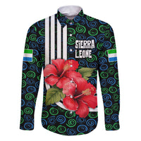 Sierra Leone Family Matching Puletasi and Hawaiian Shirt with Red Hibiscus Floral Design and Tribal Swirl Pattern