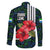 Sierra Leone Family Matching Puletasi and Hawaiian Shirt with Red Hibiscus Floral Design and Tribal Swirl Pattern