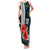 Sierra Leone Family Matching Tank Maxi Dress and Hawaiian Shirt with Red Hibiscus Floral Design and Tribal Swirl Pattern