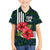 Sierra Leone Family Matching Tank Maxi Dress and Hawaiian Shirt with Red Hibiscus Floral Design and Tribal Swirl Pattern