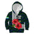Sierra Leone Kid Hoodie with Red Hibiscus Floral Design and Tribal Swirl Pattern