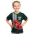 Sierra Leone Kid T Shirt with Red Hibiscus Floral Design and Tribal Swirl Pattern