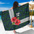Sierra Leone Sarong with Red Hibiscus Floral Design and Tribal Swirl Pattern