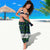 Sierra Leone Sarong with Red Hibiscus Floral Design and Tribal Swirl Pattern