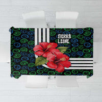 Sierra Leone Tablecloth with Red Hibiscus Floral Design and Tribal Swirl Pattern