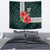 Sierra Leone Tapestry with Red Hibiscus Floral Design and Tribal Swirl Pattern