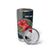 Sierra Leone Tumbler Cup with Red Hibiscus Floral Design and Tribal Swirl Pattern