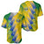 Gabon Flag Colors Baseball Jersey with National Coat of Arms and Vertical Text Design