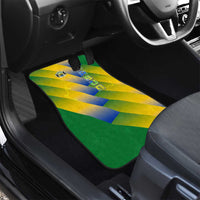 Gabon Flag Colors Car Mats with National Coat of Arms and Vertical Text Design