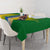Gabon Flag Colors Tablecloth with National Coat of Arms and Vertical Text Design