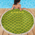 Gabon Tribal Pattern Beach Blanket with National Flag Colors and Bold Text Design