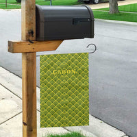 Gabon Tribal Pattern Garden Flag with National Flag Colors and Bold Text Design