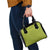Gabon Tribal Pattern Shoulder Handbag with National Flag Colors and Bold Text Design
