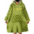 Gabon Tribal Pattern Wearable Blanket Hoodie with National Flag Colors and Bold Text Design