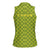 Gabon Tribal Pattern Women Sleeveless Polo Shirt with National Flag Colors and Bold Text Design