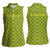 Gabon Tribal Pattern Women Sleeveless Polo Shirt with National Flag Colors and Bold Text Design