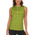 Gabon Tribal Pattern Women Sleeveless Polo Shirt with National Flag Colors and Bold Text Design