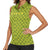 Gabon Tribal Pattern Women Sleeveless Polo Shirt with National Flag Colors and Bold Text Design