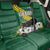 Gabon Back Car Seat Cover with Black Panther Graphic and Hibiscus Flower Design in National Colors