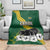 Gabon Blanket with Black Panther Graphic and Hibiscus Flower Design in National Colors