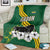 Gabon Blanket with Black Panther Graphic and Hibiscus Flower Design in National Colors