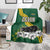 Gabon Blanket with Black Panther Graphic and Hibiscus Flower Design in National Colors