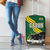 Gabon Luggage Cover with Black Panther Graphic and Hibiscus Flower Design in National Colors