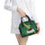 Gabon Shoulder Handbag with Black Panther Graphic and Hibiscus Flower Design in National Colors
